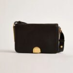 IMIELLY Lock Detail Baguette Shoulder Bag