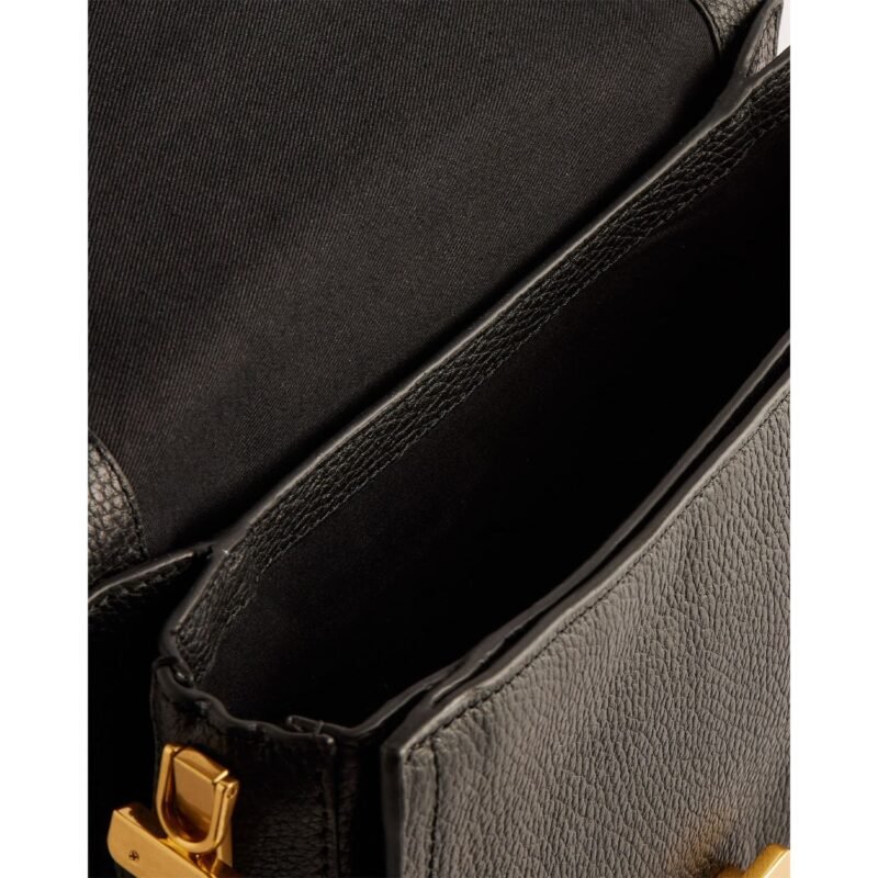 IMIELLY Lock Detail Baguette Shoulder Bag