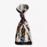 CATTIAA Floral Printed Silk Scarf