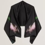 CRESIII Silk Satin Printed Cape