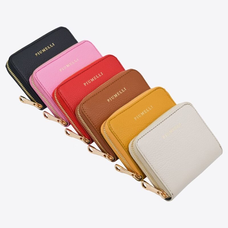 Zip around leather small wallet