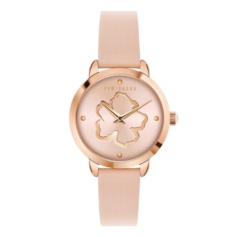 Fleure Pink Leather Wrist Watch