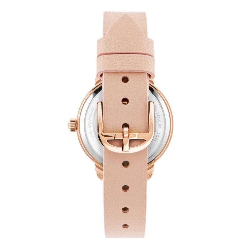 Fleure Pink Leather Wrist Watch