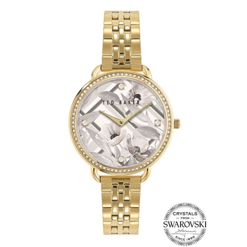 Hetttie Swarovski crystal gold watch