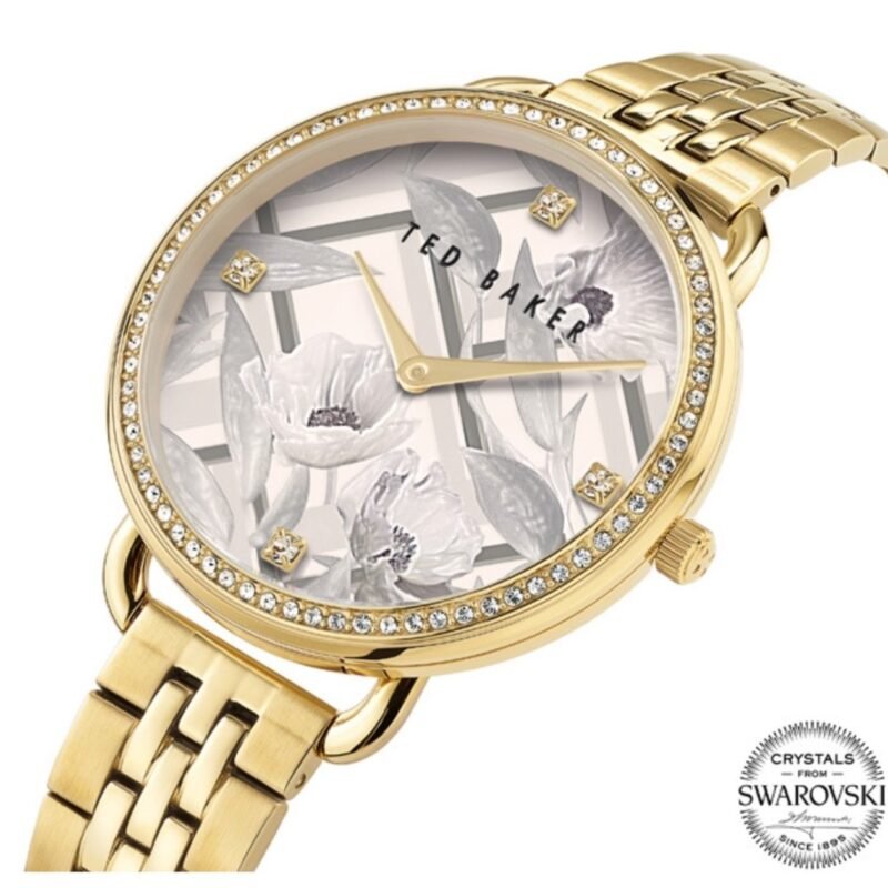 Hetttie Swarovski crystal gold watch