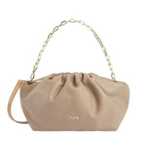 Immersive leather soft crossbody bag with chain