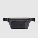 Bum bag in fabric and leather with RFID