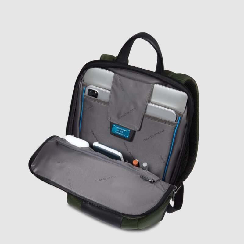 Slim computer backpack 14" in recycled fabric