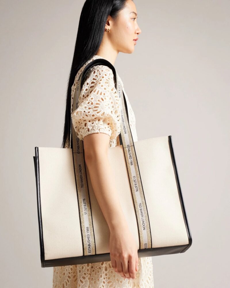 GEORJEY Branded Webbing Canvas Tote