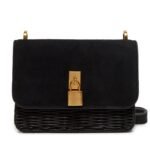 REEGENT Padlock Detail Rattan Xbody Bag