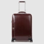 Cabin Leather suitcase with Garment sleeve
