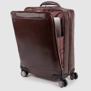 Cabin Leather suitcase with Garment sleeve