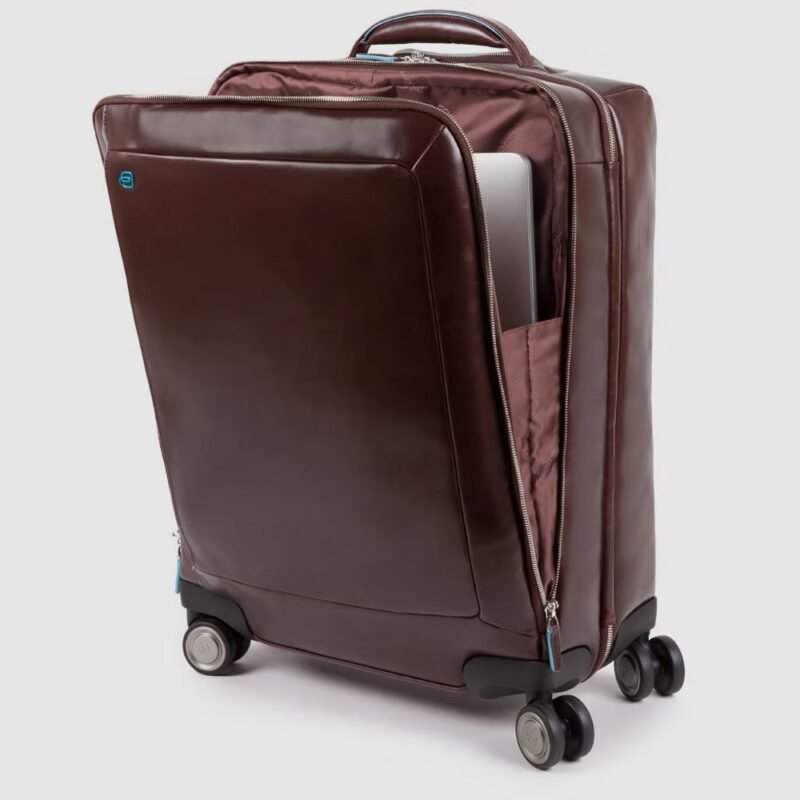 Cabin Leather suitcase with Garment sleeve