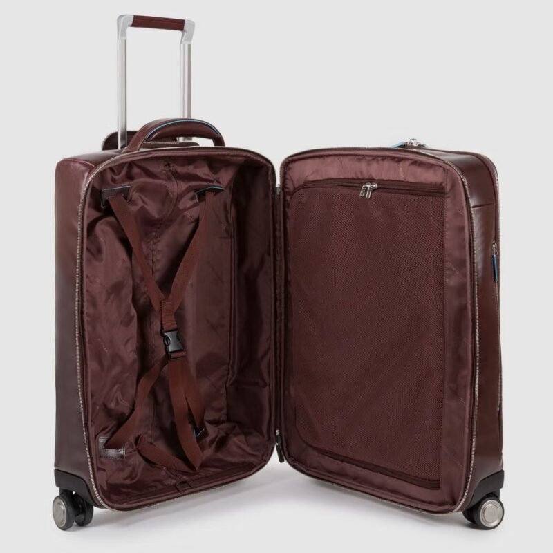 Cabin Leather suitcase with Garment sleeve