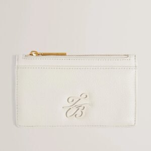 MARLEAH TB Logo Leather Zip Card Holder
