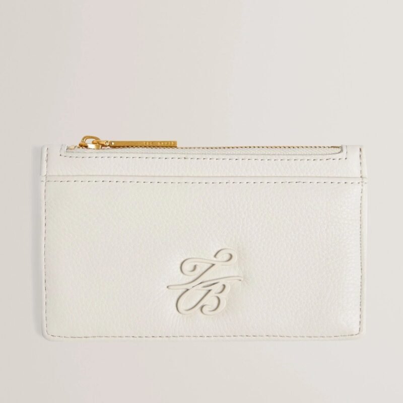 MARLEAH TB Logo Leather Zip Card Holder