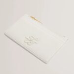 MARLEAH TB Logo Leather Zip Card Holder