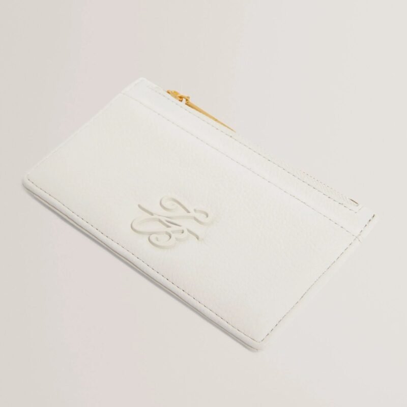 MARLEAH TB Logo Leather Zip Card Holder