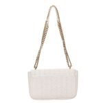 Shoulder bag with all-over logo and gold shoulder