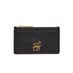 MARLEAH TB Logo Leather Zip Card Holder