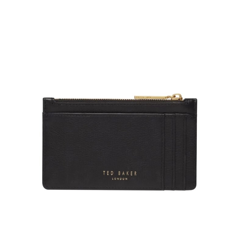MARLEAH TB Logo Leather Zip Card Holder