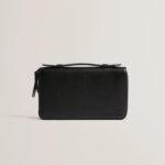 CARRLO Double zip leather travel pouch