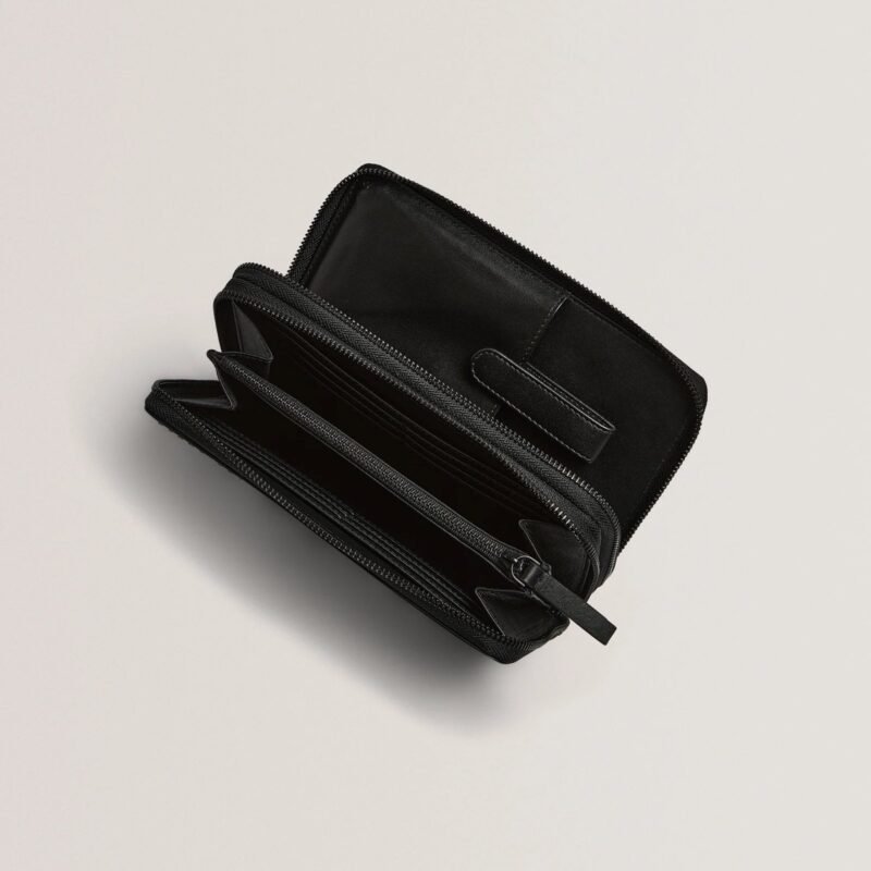 CARRLO Double zip leather travel pouch