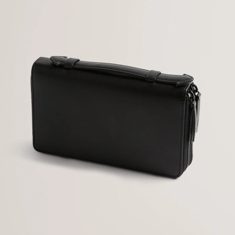 CARRLO Double zip leather travel pouch