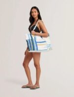 SHELYSS Printed Canvas Shopper and Flip Flops