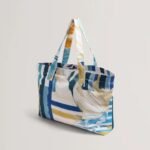 SHELYSS Printed Canvas Shopper and Flip Flops