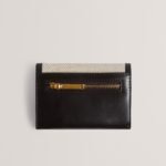 TASHI Herringbone Canvas Small Bar Detail Purse