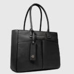 Leather computer tote bag 14"