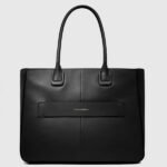Leather computer tote bag 14"