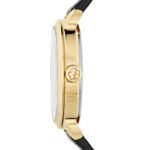 Fleure Black Leather Wrist Watch