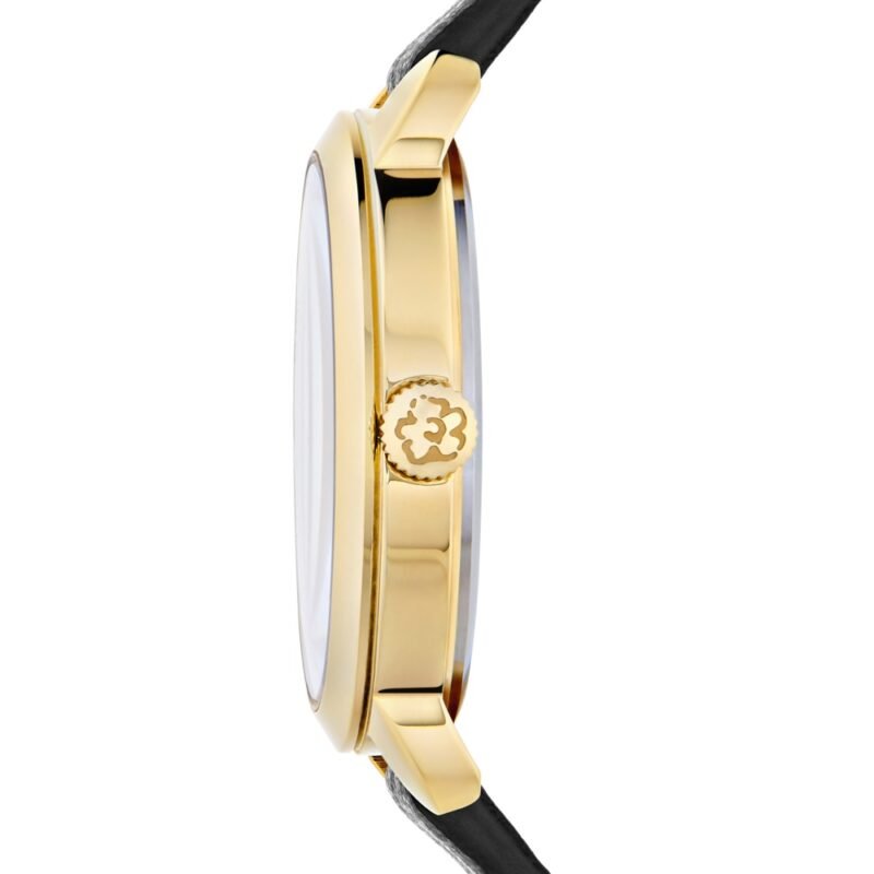 Fleure Black Leather Wrist Watch