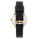 Fleure Black Leather Wrist Watch