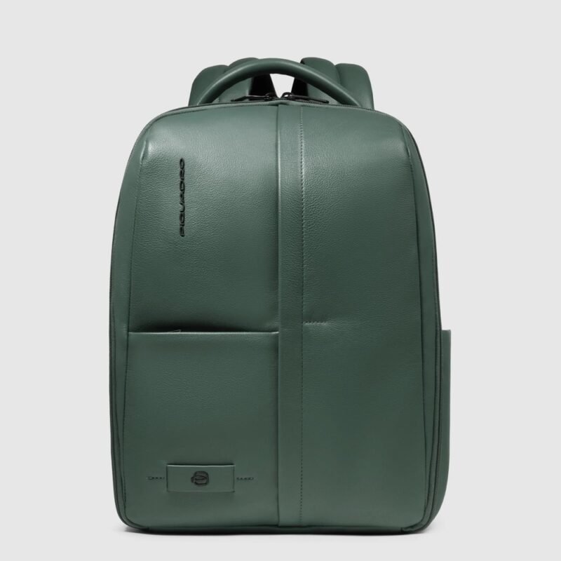 Leather laptop backpack 14"