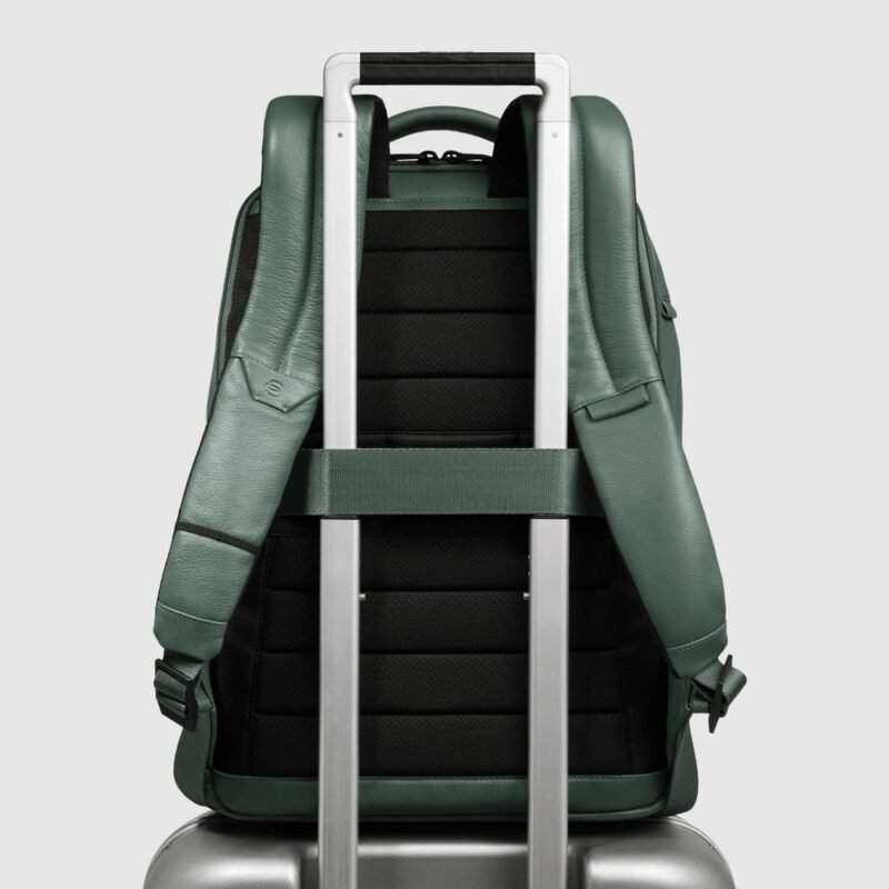 Leather laptop backpack 14"