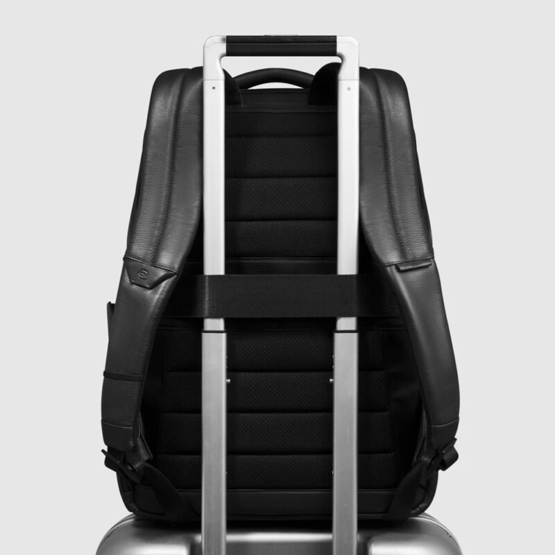 Leather laptop backpack