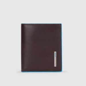 Vertical men’s leather wallet with coin pocket