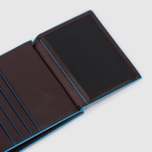 Vertical men’s leather wallet with coin pocket