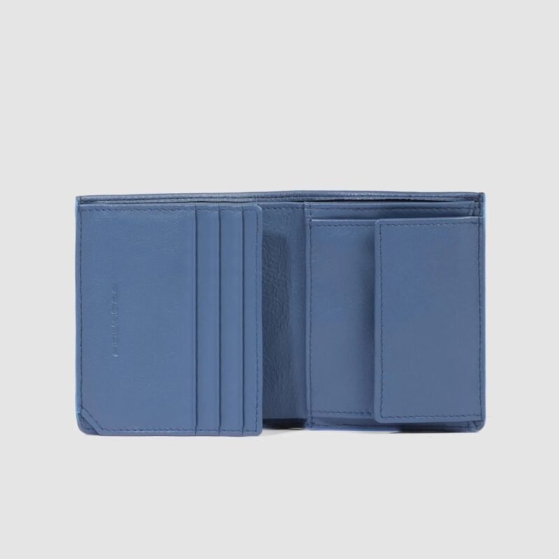 Vertical wallet with coin pocket