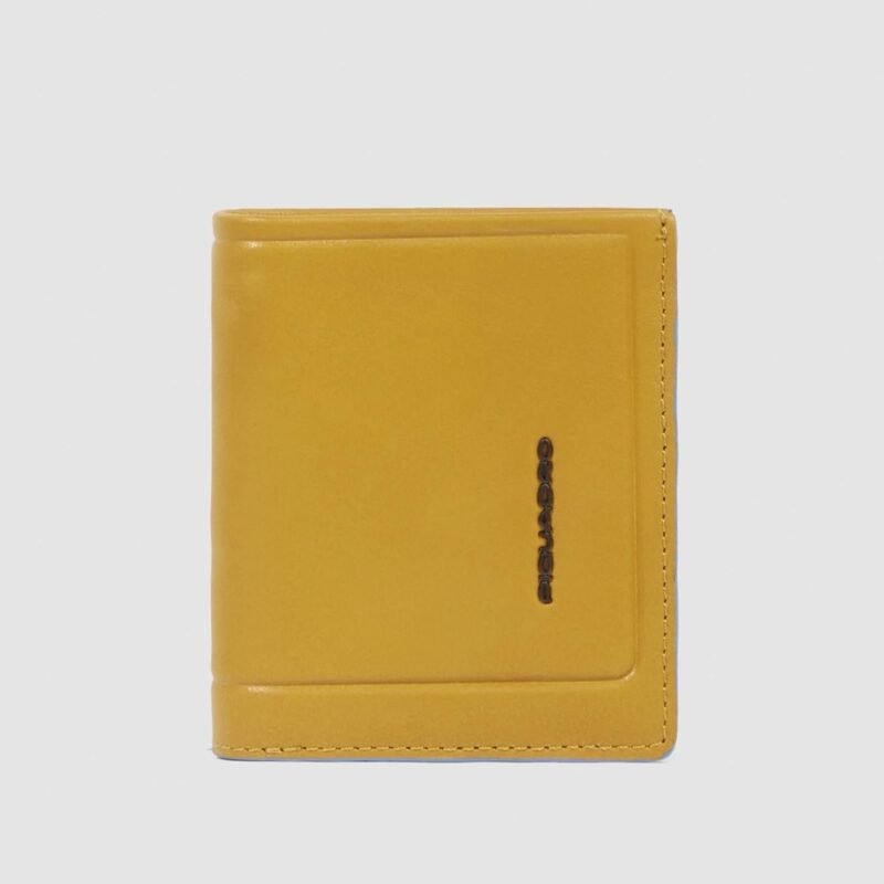 Vertical wallet with coin pocket