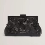FIORELL Flower 3D Applique Clutch Bag