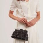 FIORELL Flower 3D Applique Clutch Bag