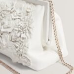 FIORELL Flower 3D Applique Clutch Bag