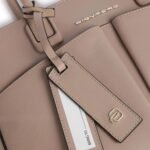 Leather computer tote bag 14"