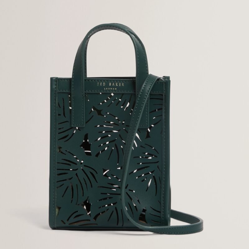 LEEORA Laser Cut Leaf Detail Mini Tote Bag