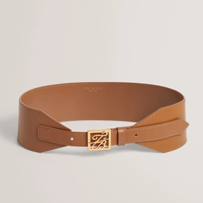 ANIIKAA TB Logo Buckle Leather Waist Belt