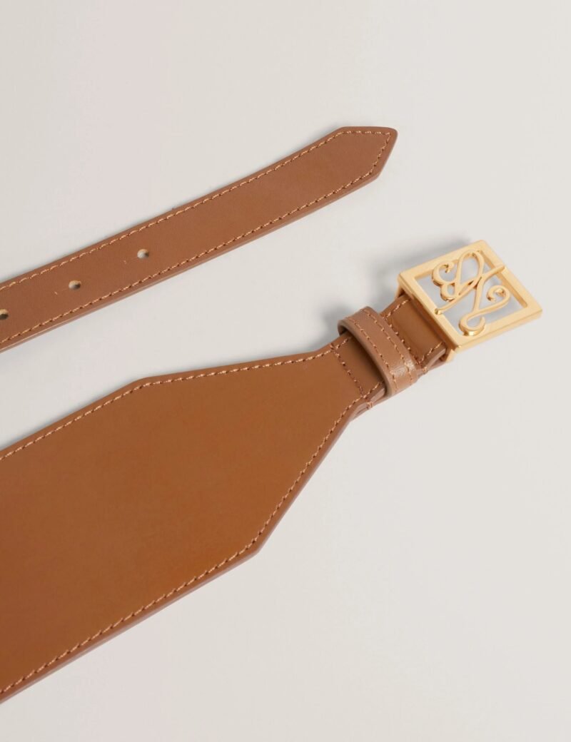 ANIIKAA TB Logo Buckle Leather Waist Belt